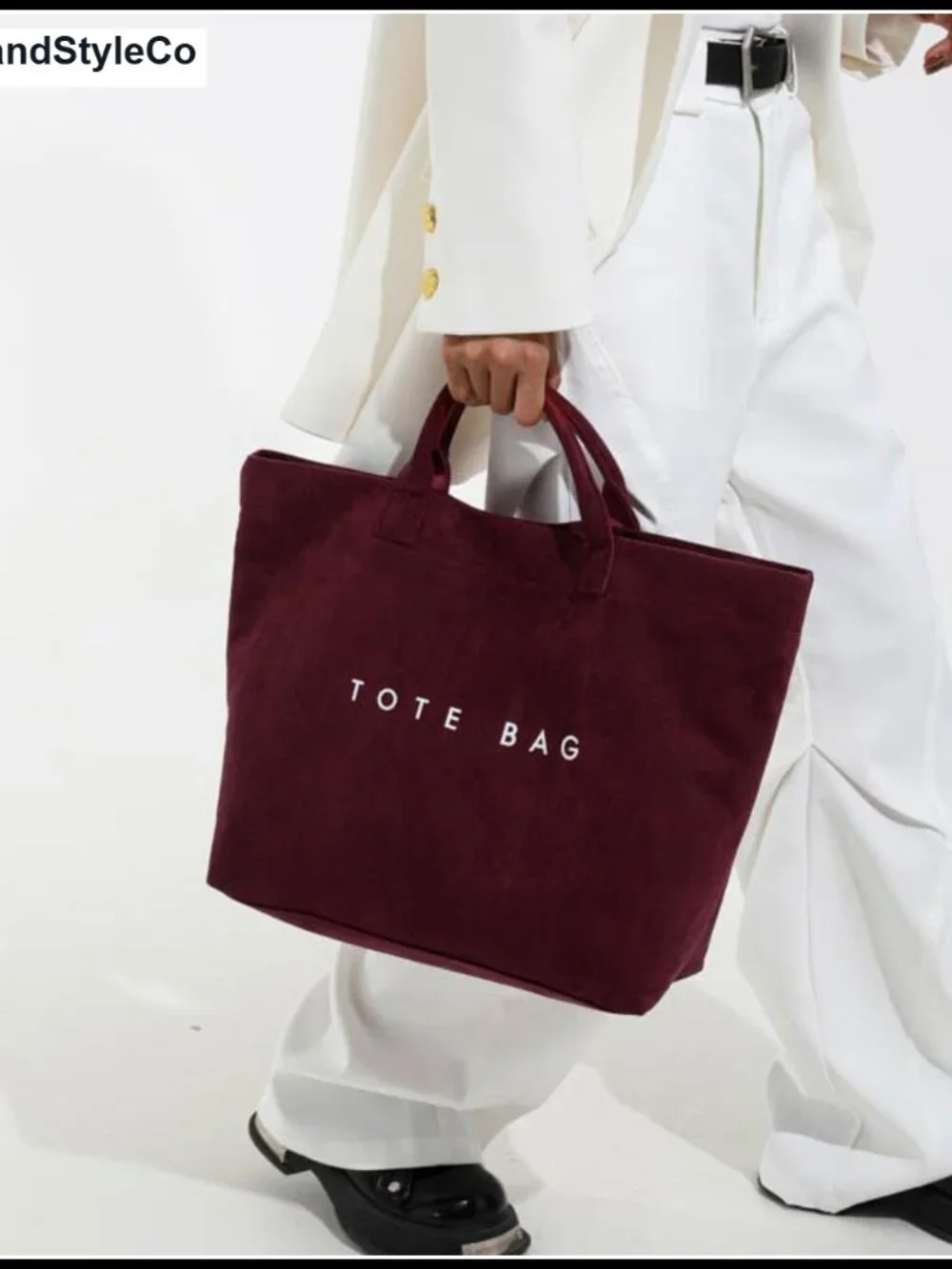 Suede Tote Bag Letter Print Hobo Handbag Lightweight Spacious Shoulder Purse